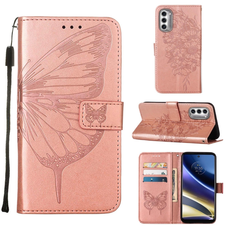 Embossed Butterfly Flip Leather Phone Case, For Motorola Moto G42, For Motorola Moto G52j 5G, For OPPO K10 Pro 5G