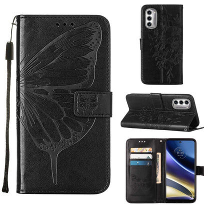 Embossed Butterfly Flip Leather Phone Case, For Motorola Moto G42, For Motorola Moto G52j 5G, For OPPO K10 Pro 5G