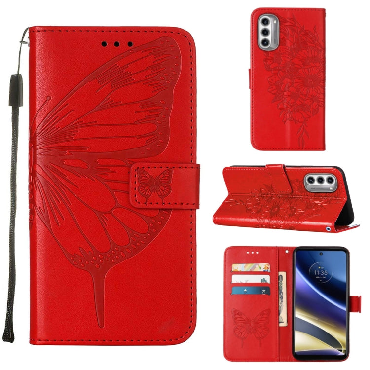 Embossed Butterfly Flip Leather Phone Case, For Motorola Moto G42, For Motorola Moto G52j 5G, For OPPO K10 Pro 5G