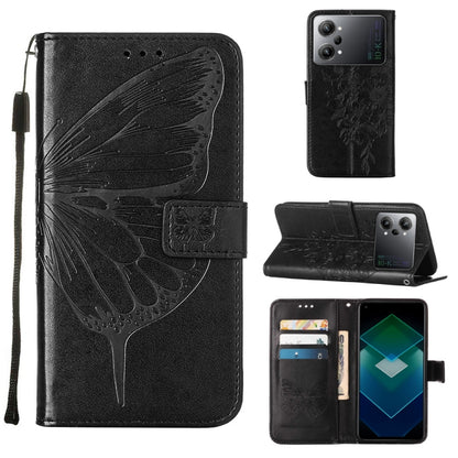 Embossed Butterfly Flip Leather Phone Case, For Motorola Moto G42, For Motorola Moto G52j 5G, For OPPO K10 Pro 5G
