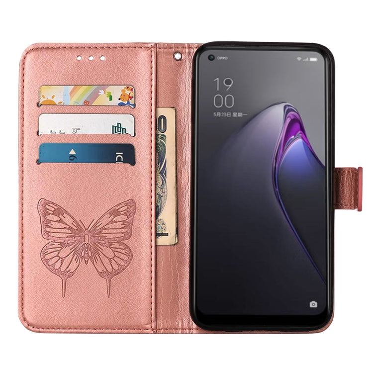 Embossed Butterfly Flip Leather Phone Case, For OPPO Reno8, For OPPO Reno8 Pro, For OPPO Reno8 Pro+