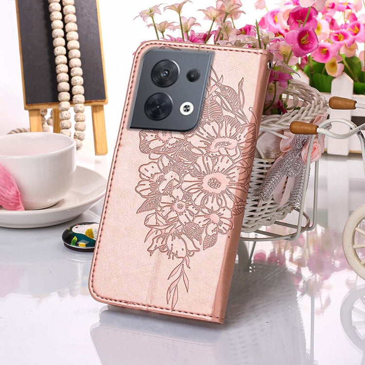 Embossed Butterfly Flip Leather Phone Case, For OPPO Reno8, For OPPO Reno8 Pro, For OPPO Reno8 Pro+
