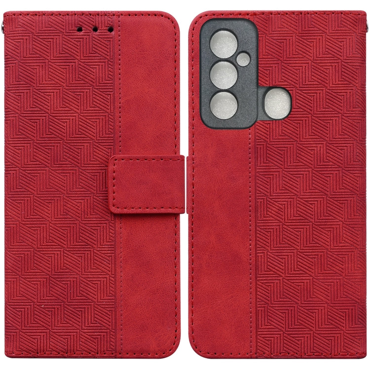 Geometric Embossed Leather Phone Case, For Tecno Spark 6 GO, For Motorola Moto G62 5G, For Tecno Pop 6 No Fingerprints, For OPPO A57 2022 4G