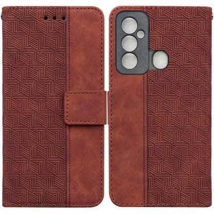 Geometric Embossed Leather Phone Case, For Tecno Spark 6 GO, For Motorola Moto G62 5G, For Tecno Pop 6 No Fingerprints, For OPPO A57 2022 4G