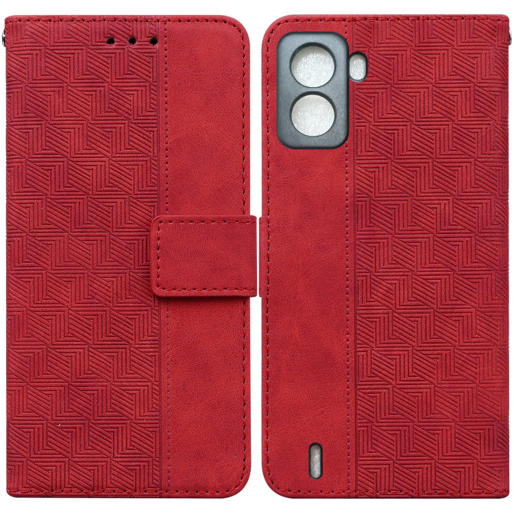 Geometric Embossed Leather Phone Case, For Tecno Spark 6 GO, For Motorola Moto G62 5G, For Tecno Pop 6 No Fingerprints, For OPPO A57 2022 4G