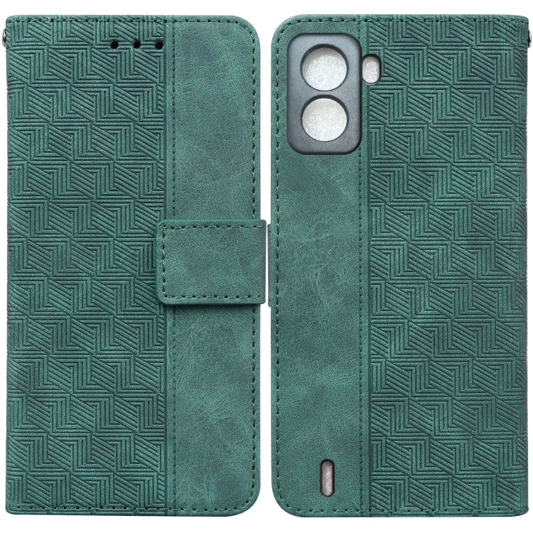 Geometric Embossed Leather Phone Case, For Tecno Spark 6 GO, For Motorola Moto G62 5G, For Tecno Pop 6 No Fingerprints, For OPPO A57 2022 4G