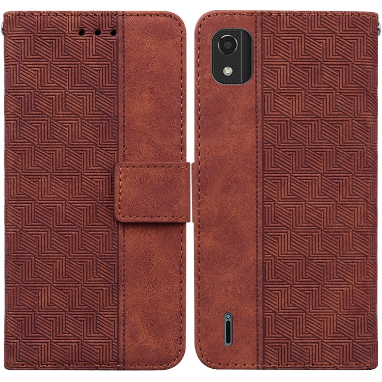 Geometric Embossed Leather Phone Case, For Nokia C2 2nd Edition, For Nokia C21, For Nokia G11 Plus