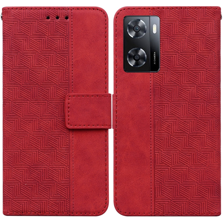 Geometric Embossed Leather Phone Case, For Tecno Spark 6 GO, For Motorola Moto G62 5G, For Tecno Pop 6 No Fingerprints, For OPPO A57 2022 4G