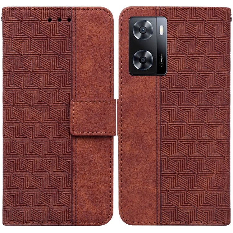 Geometric Embossed Leather Phone Case, For Tecno Spark 6 GO, For Motorola Moto G62 5G, For Tecno Pop 6 No Fingerprints, For OPPO A57 2022 4G