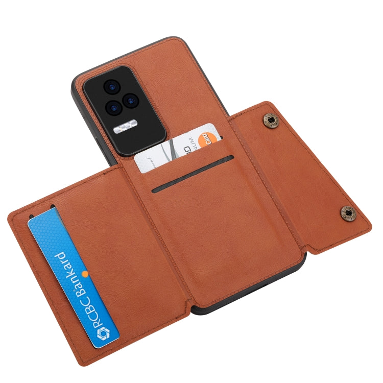 Double Buckle Card Slots Magnetic Phone Case, For Xiaomi Redmi K50 Pro, For Xiaomi Redmi K50 Gaming, For Xiaomi Redmi Note 11T Pro, For Honor 70