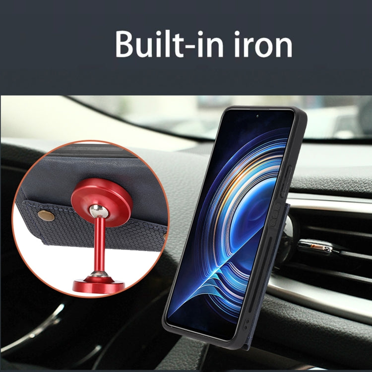 Double Buckle Card Slots Magnetic Phone Case, For Xiaomi Redmi K50 Pro, For Xiaomi Redmi K50 Gaming, For Xiaomi Redmi Note 11T Pro, For Honor 70