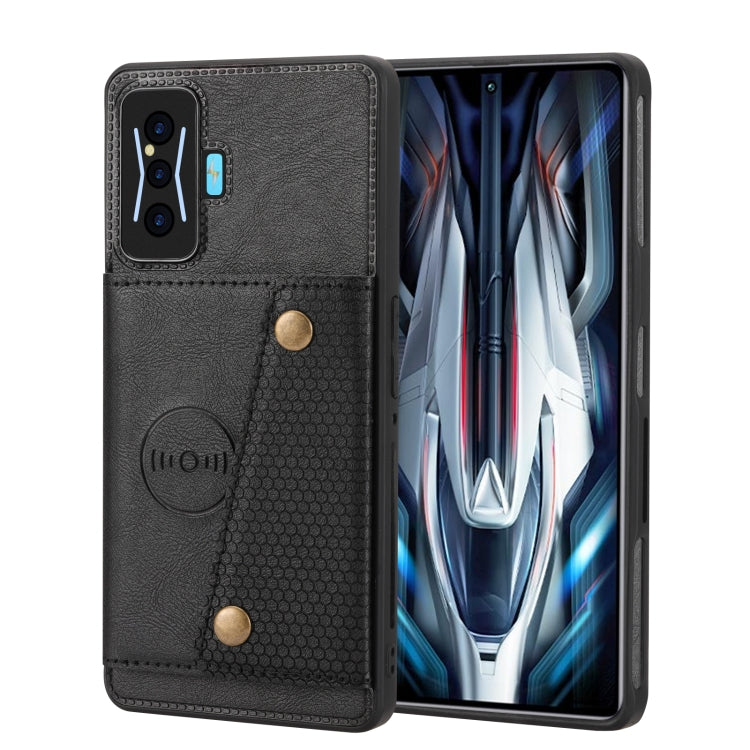 Double Buckle Card Slots Magnetic Phone Case, For Xiaomi Redmi K50 Pro, For Xiaomi Redmi K50 Gaming, For Xiaomi Redmi Note 11T Pro, For Honor 70