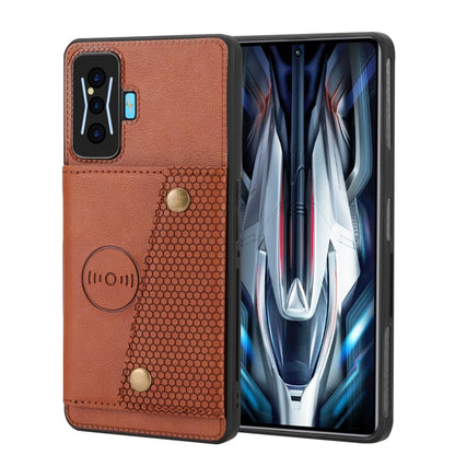 Double Buckle Card Slots Magnetic Phone Case, For Xiaomi Redmi K50 Pro, For Xiaomi Redmi K50 Gaming, For Xiaomi Redmi Note 11T Pro, For Honor 70