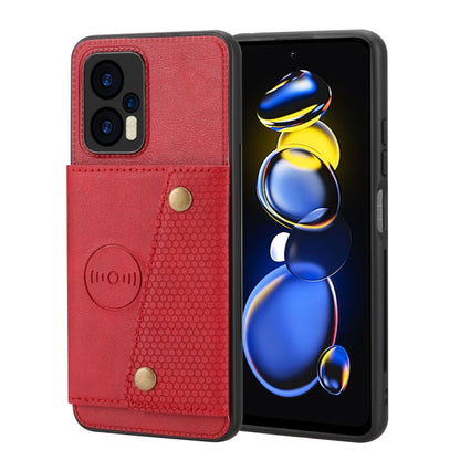 Double Buckle Card Slots Magnetic Phone Case, For Xiaomi Redmi K50 Pro, For Xiaomi Redmi K50 Gaming, For Xiaomi Redmi Note 11T Pro, For Honor 70