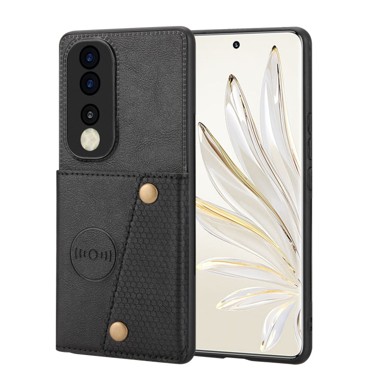 Double Buckle Card Slots Magnetic Phone Case, For Xiaomi Redmi K50 Pro, For Xiaomi Redmi K50 Gaming, For Xiaomi Redmi Note 11T Pro, For Honor 70