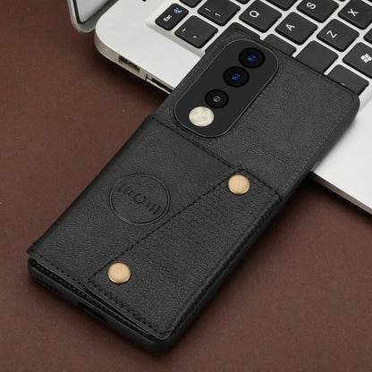 Double Buckle Card Slots Magnetic Phone Case, For Honor 70 Pro, For Samsung Galaxy A03 Core