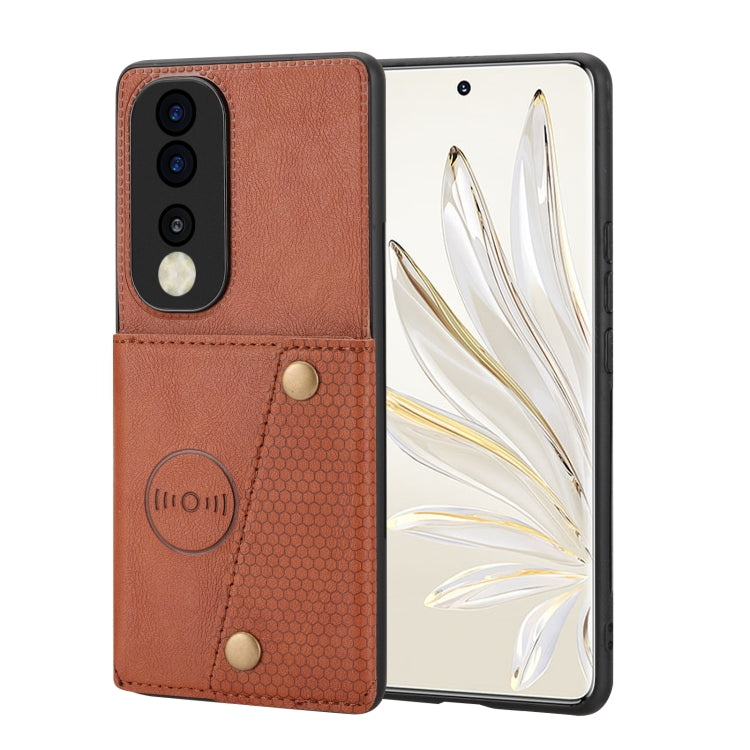Double Buckle Card Slots Magnetic Phone Case, For Honor 70 Pro, For Samsung Galaxy A03 Core