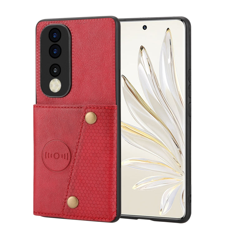 Double Buckle Card Slots Magnetic Phone Case, For Honor 70 Pro, For Samsung Galaxy A03 Core