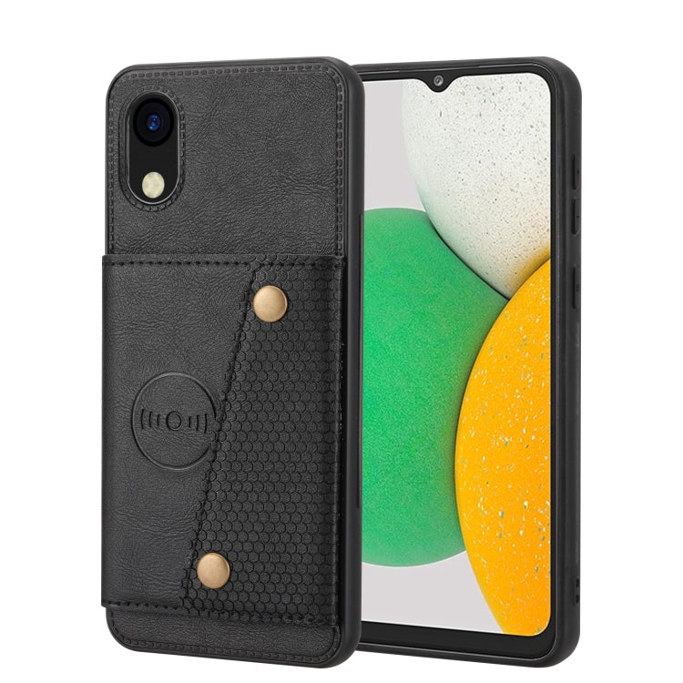 Double Buckle Card Slots Magnetic Phone Case, For Honor 70 Pro, For Samsung Galaxy A03 Core