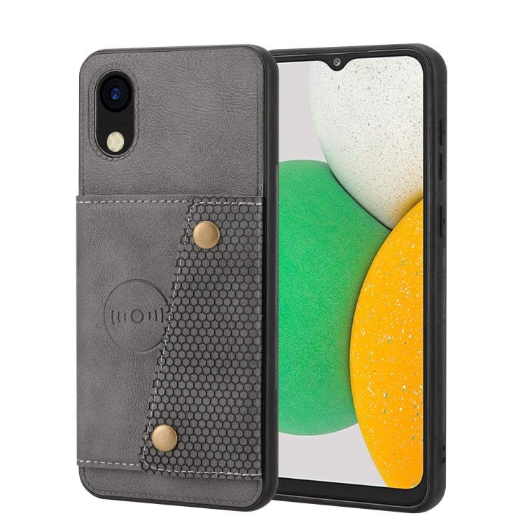 Double Buckle Card Slots Magnetic Phone Case, For Honor 70 Pro, For Samsung Galaxy A03 Core