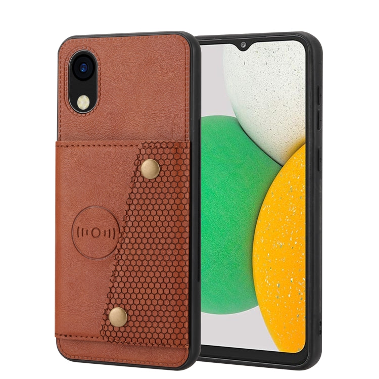 Double Buckle Card Slots Magnetic Phone Case, For Honor 70 Pro, For Samsung Galaxy A03 Core