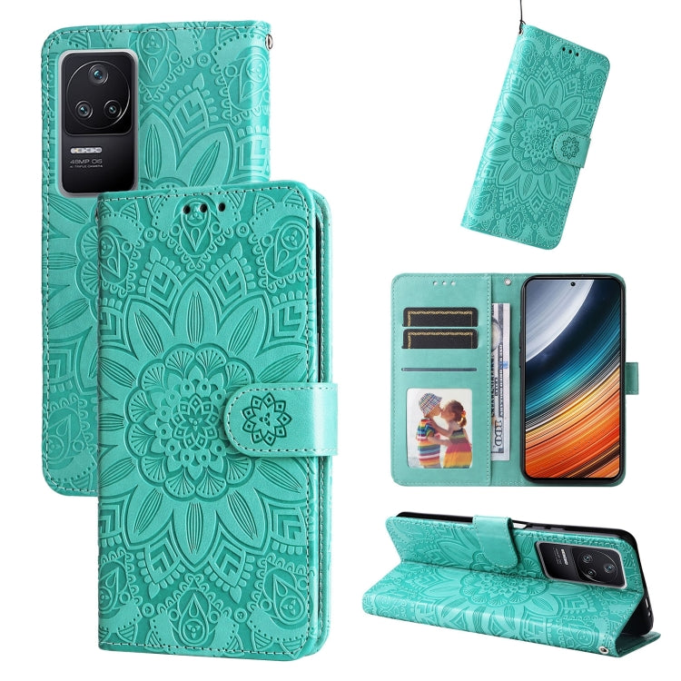 Embossed Sunflower Leather Phone Case, For Xiaomi Redmi K40S / Poco F4, For Xiaomi Redmi Note 11T Pro/Poco X4 GT, For Infinix Hot 12, For Infinix Hot 12 Play