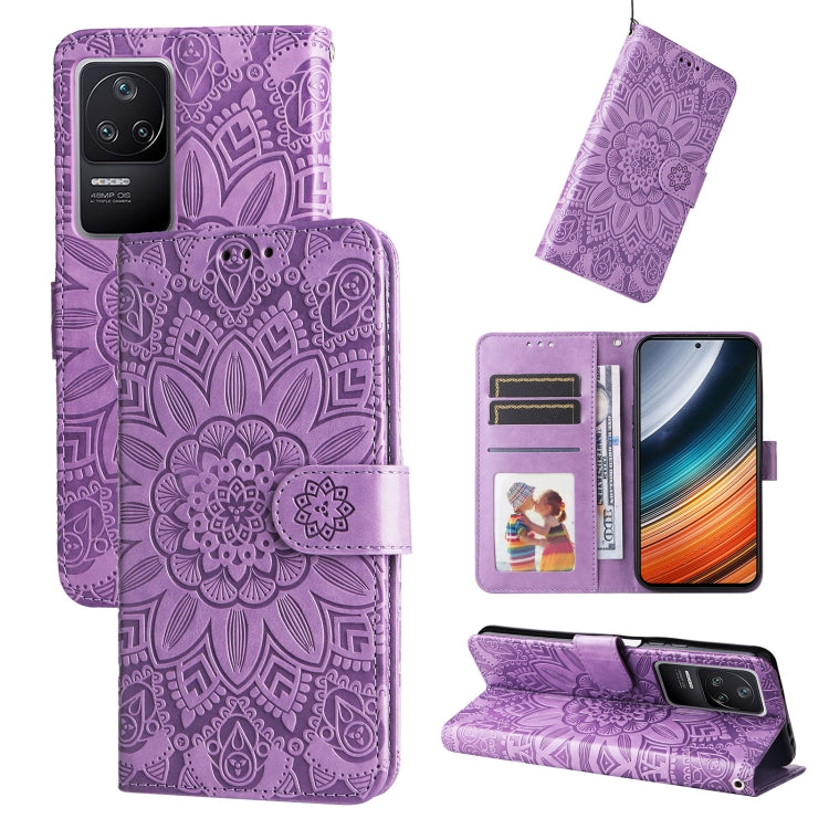 Embossed Sunflower Leather Phone Case, For Xiaomi Redmi K40S / Poco F4, For Xiaomi Redmi Note 11T Pro/Poco X4 GT, For Infinix Hot 12, For Infinix Hot 12 Play