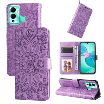 Embossed Sunflower Leather Phone Case, For Xiaomi Redmi K40S / Poco F4, For Xiaomi Redmi Note 11T Pro/Poco X4 GT, For Infinix Hot 12, For Infinix Hot 12 Play