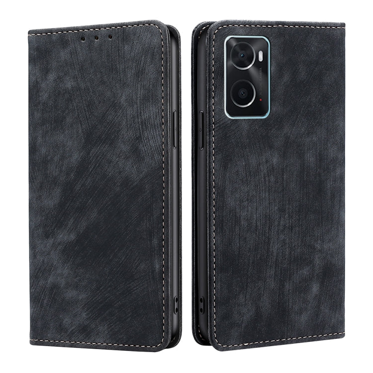 RFID Anti-theft Brush Magnetic Leather Phone Case, For OPPO A36 4G/A76 4G Global, For OPPO Find X2, For OPPO Find X5, For OPPO K10 Pro 5G