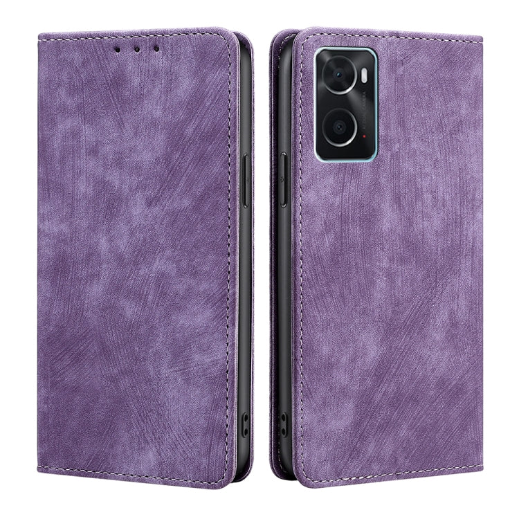 RFID Anti-theft Brush Magnetic Leather Phone Case, For OPPO A36 4G/A76 4G Global, For OPPO Find X2, For OPPO Find X5, For OPPO K10 Pro 5G