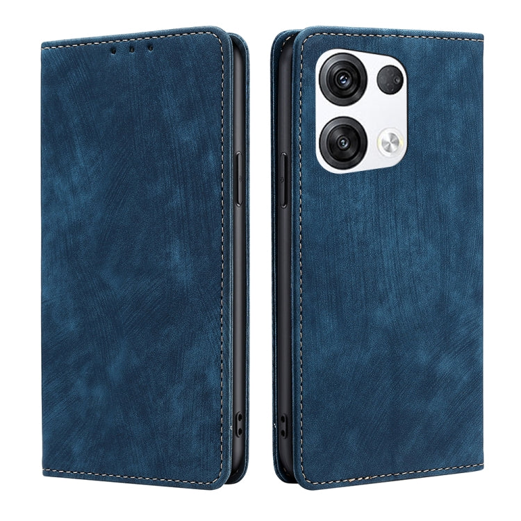 RFID Anti-theft Brush Magnetic Leather Phone Case, For OPPO Reno6 Pro, For OPPO Reno8 5G, For OPPO Reno8 Pro+ 5G, For Realme 9 Pro/V25/Q5 5G