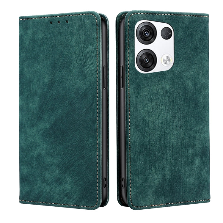 RFID Anti-theft Brush Magnetic Leather Phone Case, For OPPO Reno6 Pro, For OPPO Reno8 5G, For OPPO Reno8 Pro+ 5G, For Realme 9 Pro/V25/Q5 5G
