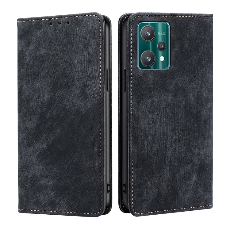 RFID Anti-theft Brush Magnetic Leather Phone Case, For OPPO Reno6 Pro, For OPPO Reno8 5G, For OPPO Reno8 Pro+ 5G, For Realme 9 Pro/V25/Q5 5G