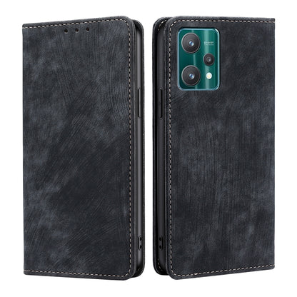 RFID Anti-theft Brush Magnetic Leather Phone Case, For OPPO Reno6 Pro, For OPPO Reno8 5G, For OPPO Reno8 Pro+ 5G, For Realme 9 Pro/V25/Q5 5G