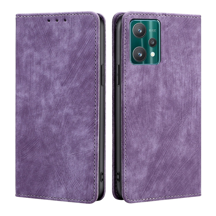 RFID Anti-theft Brush Magnetic Leather Phone Case, For OPPO Reno6 Pro, For OPPO Reno8 5G, For OPPO Reno8 Pro+ 5G, For Realme 9 Pro/V25/Q5 5G