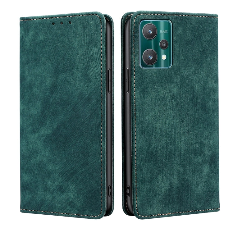 RFID Anti-theft Brush Magnetic Leather Phone Case, For OPPO Reno6 Pro, For OPPO Reno8 5G, For OPPO Reno8 Pro+ 5G, For Realme 9 Pro/V25/Q5 5G