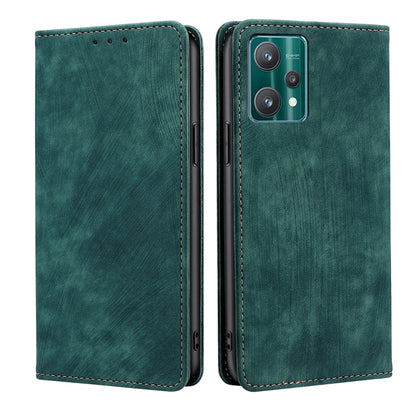 RFID Anti-theft Brush Magnetic Leather Phone Case, For OPPO Reno6 Pro, For OPPO Reno8 5G, For OPPO Reno8 Pro+ 5G, For Realme 9 Pro/V25/Q5 5G
