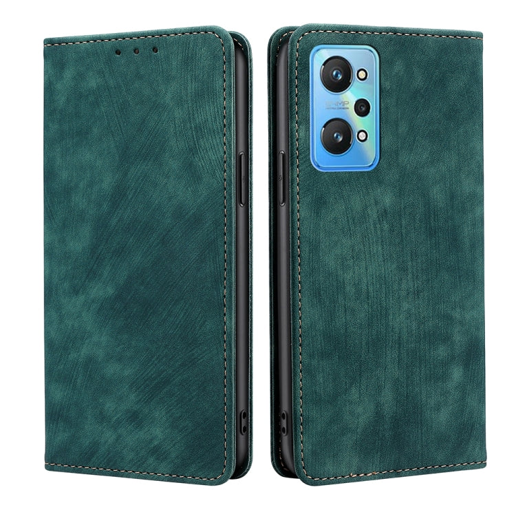 RFID Anti-theft Brush Magnetic Leather Phone Case, For Realme 9i, For Realme C31, For Realme GT Neo2 5G, For Realme GT Neo3