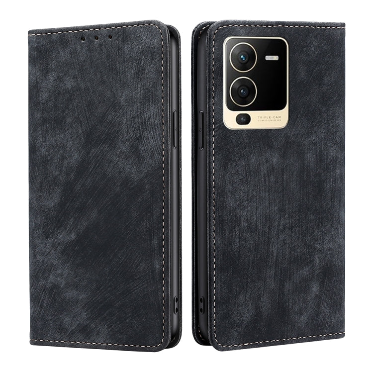 RFID Anti-theft Brush Magnetic Leather Phone Case, For Realme Narzo 50A, For vivo S15 5G, For vivo S15E 5G/T1 Snapdragon 778G, For vivo X60 Pro+