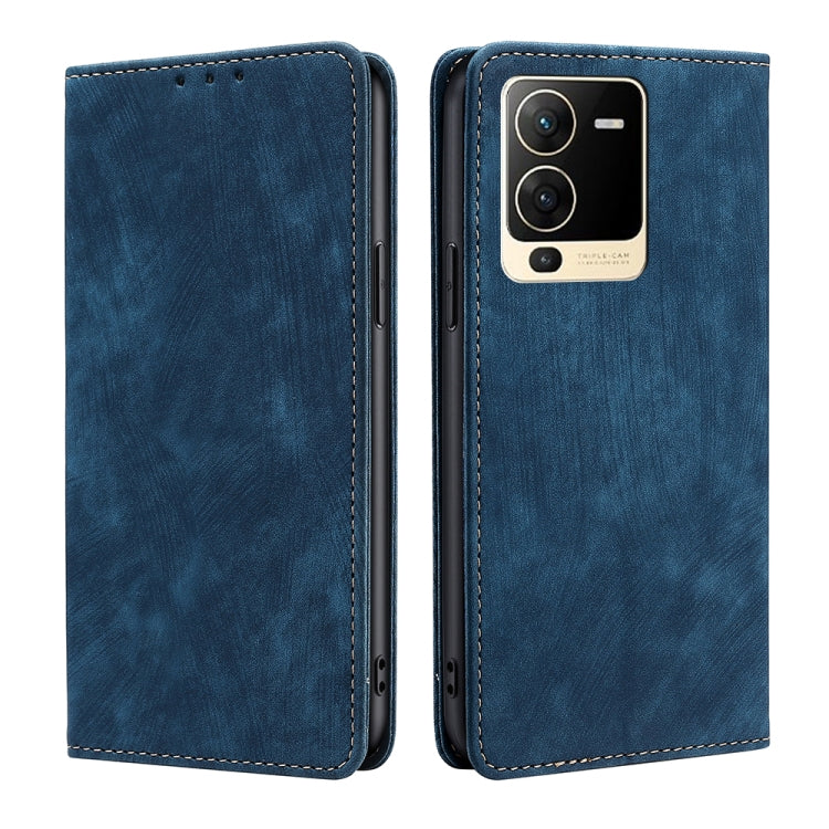 RFID Anti-theft Brush Magnetic Leather Phone Case, For Realme Narzo 50A, For vivo S15 5G, For vivo S15E 5G/T1 Snapdragon 778G, For vivo X60 Pro+