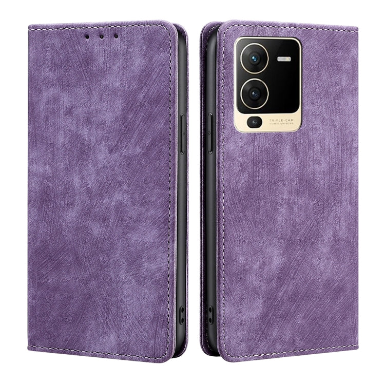 RFID Anti-theft Brush Magnetic Leather Phone Case, For Realme Narzo 50A, For vivo S15 5G, For vivo S15E 5G/T1 Snapdragon 778G, For vivo X60 Pro+