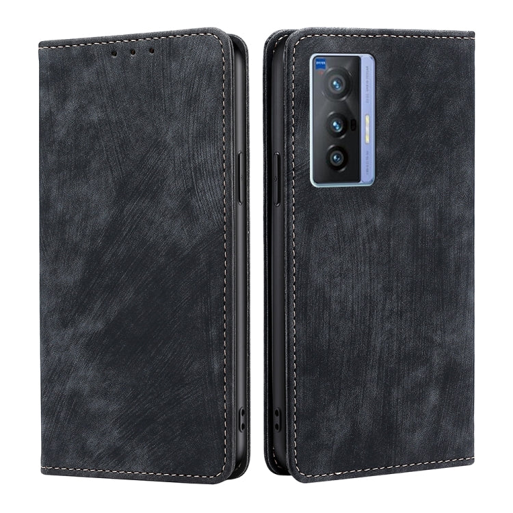 RFID Anti-theft Brush Magnetic Leather Phone Case, For vivo X70, For vivo Y55S 5G, For Huawei Nova 8i, For Huawei Mate 40