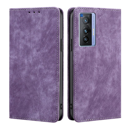 RFID Anti-theft Brush Magnetic Leather Phone Case, For vivo X70, For vivo Y55S 5G, For Huawei Nova 8i, For Huawei Mate 40
