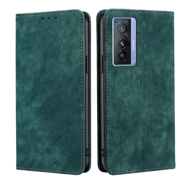 RFID Anti-theft Brush Magnetic Leather Phone Case, For vivo X70, For vivo Y55S 5G, For Huawei Nova 8i, For Huawei Mate 40