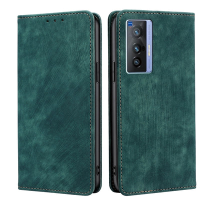 RFID Anti-theft Brush Magnetic Leather Phone Case, For vivo X70, For vivo Y55S 5G, For Huawei Nova 8i, For Huawei Mate 40