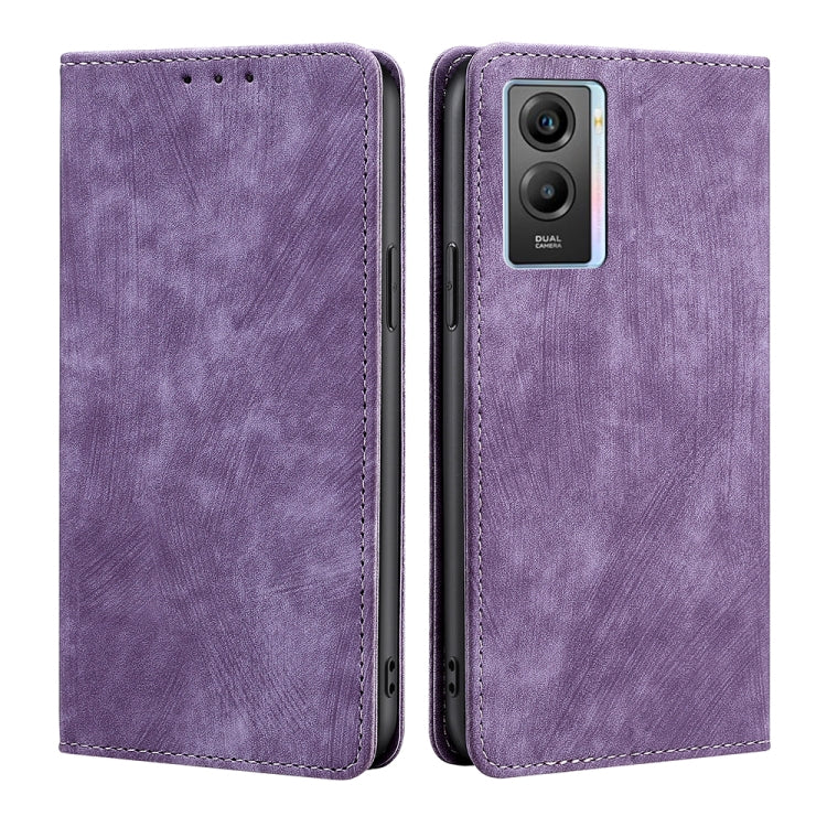 RFID Anti-theft Brush Magnetic Leather Phone Case, For vivo X70, For vivo Y55S 5G, For Huawei Nova 8i, For Huawei Mate 40