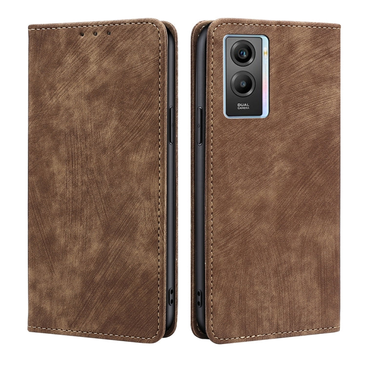RFID Anti-theft Brush Magnetic Leather Phone Case, For vivo X70, For vivo Y55S 5G, For Huawei Nova 8i, For Huawei Mate 40