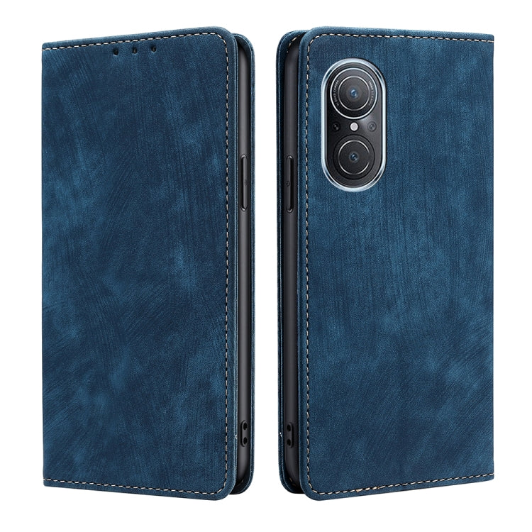 RFID Anti-theft Brush Magnetic Leather Phone Case, For Huawei Nova 9 SE 4G, For Huawei Nova 10, For Huawei Nova 10 Pro, For Huawei P50