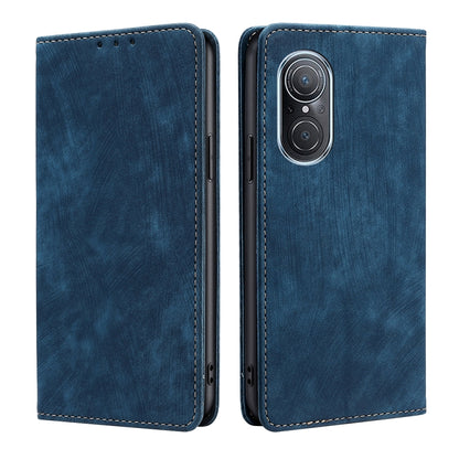 RFID Anti-theft Brush Magnetic Leather Phone Case, For Huawei Nova 9 SE 4G, For Huawei Nova 10, For Huawei Nova 10 Pro, For Huawei P50