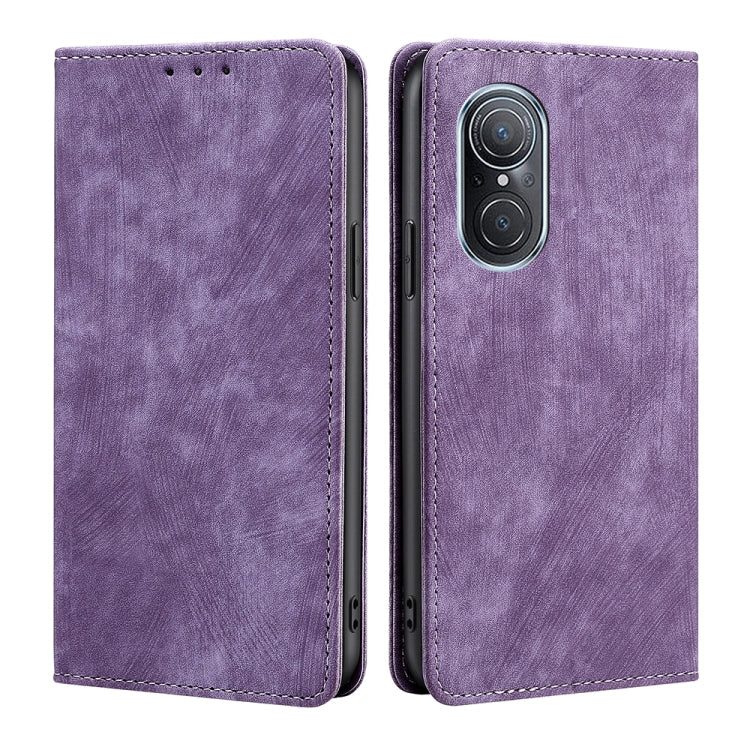 RFID Anti-theft Brush Magnetic Leather Phone Case, For Huawei Nova 9 SE 4G, For Huawei Nova 10, For Huawei Nova 10 Pro, For Huawei P50